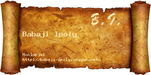 Babaji Ipoly névjegykártya